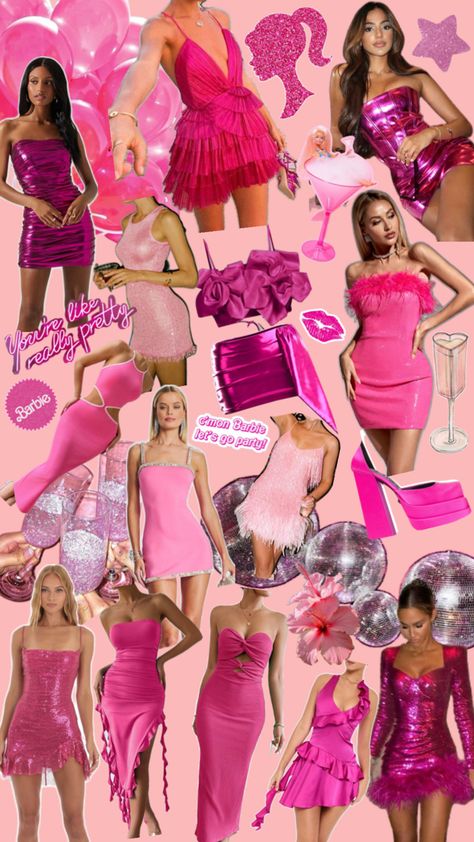 Bachelorette Outfit Themes, Hen Do Outfits, Barbie Bachelorette, Hen Party Outfits, Pink Bachelorette Party, Barbie Theme Party, Pink Bachelorette, Disco Theme, Bridal Bachelorette Party