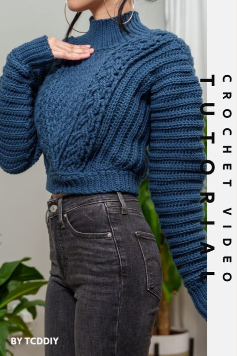 Crochet Cable Stitch, Crochet Blanket Tutorial, Crochet Sweater Design, Crochet Sweater Free, Woolen Clothes, Crochet Cable, Crochet Design Pattern, Crochet Clothes Patterns, Crochet Shirt