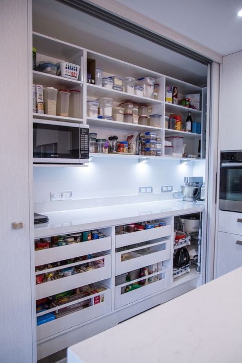 Kitchen pantry alternatives to corner walk in pantry | Houzz AU Pantry Alternatives, Pantry Decor, Hidden Pantry, Pantry Room, Farmhouse Pantry, Pantry Remodel, Kabinet Dapur, Kitchen Pantry Design, Kitchen Images