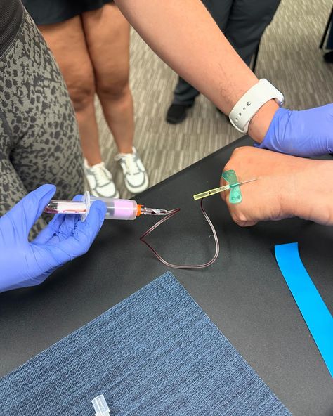 We are so proud of our students! Learning the art of butterfly🦋blood draws!!💉🩸 if you want hands-on training, and would like to become a certified phlebotomist, join our next class, October 21!! Enroll now!! #blooddraws #phlebotomystudent #phlebotomycareers #butterfly Phelobotomy Aesthetic, Phlebotomist Aesthetic, Nursing Students Wallpaper, Art Of Butterfly, Nursing Student Organization, Nursing Student Quotes, Medicine Aesthetic, Field Aesthetic, Medical Profession