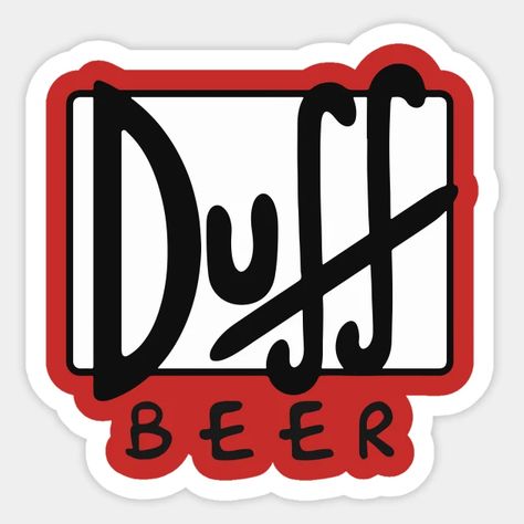 Duff Beer - Simpsons - Sticker | TeePublic Simpsons Party, Simpson Tv, Duff Beer, Beer Stickers, Stickers Cool, Preppy Stickers, Paper Box Template, Beer Logo, Scrapbook Stickers Printable