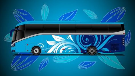 Bus Sticker Design, Bus Graphic Design, Bus Painting Design, Bus Colour Design, Raja Meldi, Bus Colour, Vector Bus, Bus Images, Merek Mobil