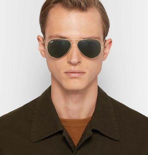 Ray Ban Aviators Mens, Ban Ban, Mens Designer Sunglasses, Ray Ban Men, Designer Shades, Ray Ban Glasses, Smart Glasses, Ray Ban Aviator, Green Lenses