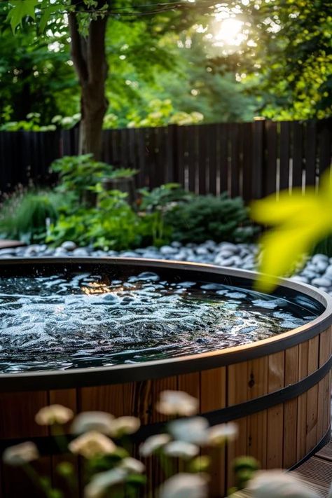 How To Heat A Stock Tank Pool For Year-Round Enjoyment Heat Stock Tank Pool, Stock Tank Pool Heater, Tiled Stock Tank Pool, Stock Tank Pool Liner, Heated Stock Tank Pool, Stock Tank Pool With Waterfall, Stock Tank Hot Tub Diy, Cowboy Pool Ideas, Stock Tank Pool Landscaping