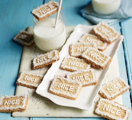 Upgrade the classic Nice biscuit with a coconut cream icing and desiccated coconut topping - they're vegan, too Unique Cookie Recipes, Coconut Milk Benefits, Nice Biscuits, Coconut Biscuits, Crunchy Potatoes, Cream Icing, The Best Cookies, Desiccated Coconut, Best Cookies