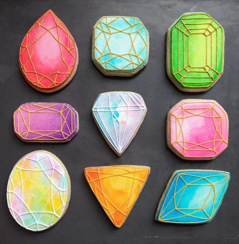 Gem cookies | Jewellery cookies | Precious stones cookies | Cookies decorated Gem Cookies Decorated, Diamond Cookies Decorated, Gem Cookies, Galaxy Cake, Icing Design, Iced Biscuits, Mini Tortillas, Ice Cream Cookies, Cookie Frosting