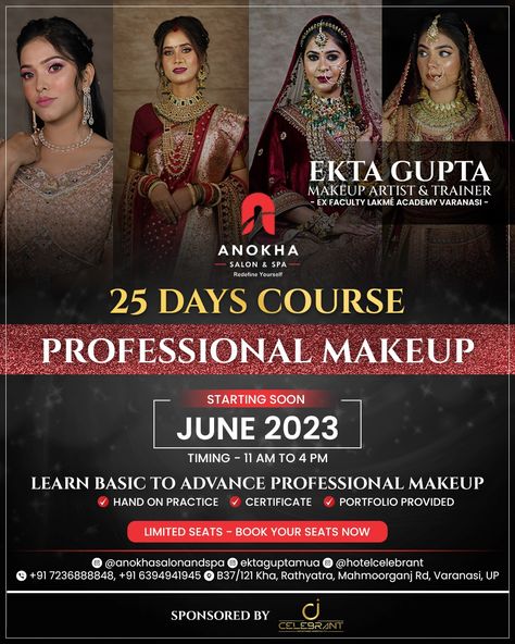 Beauty Course Poster, Salon Course Poster, Makeup Course Poster, Makeup Class Poster Design, Makeup Advertisement Poster, Makeup Academy Interior, Makeup Notes, Class Poster Design, Makeup Advertisement