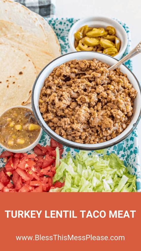 Cheesy Turkey Meatloaf, Turkey Lentil, Lentils Instant Pot, Homemade Taco Seasoning Mix, Taco Filling, Ground Turkey Tacos, Lentil Tacos, Baked Chicken Tacos, Whole30 Dinner Recipes