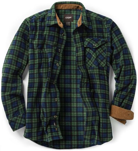 PRICES MAY VARY. CQR Outdoor Plaid Fleece Shirts Series designed for all outdoor activities and sports. [Materials] 100% Polyester fabric is durable, lightweight, and wrinkle resistant. [Classic Flannel Pattern] Consisting of vertical and horizontal bands in two or more colors with variations in width. [Corduroy Lined Collar & Cuffs] It is for long-lasting contemporary wear and keeps you warm. [Full Button Closure] Excelating button-up design with an added extra button for comfort and secure fit Cuffs Shirt, Green Plaid Shirt, Plaid Shirt Men, Shirt Cuff, Mens Flannel, Green Plaid, Collar And Cuff, Button Up Shirt, Fleece Fabric