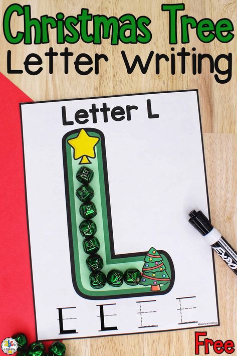 Letter C Christmas Crafts For Preschool, Christmas Name Recognition Activities, Christmas Letter Recognition Preschool, Christmas Letter Tracing, Christmas Tree Crafts Preschool, Christmas Tree Name Craft, Christmas Curriculum, December Centers, Christmas Literacy Activities