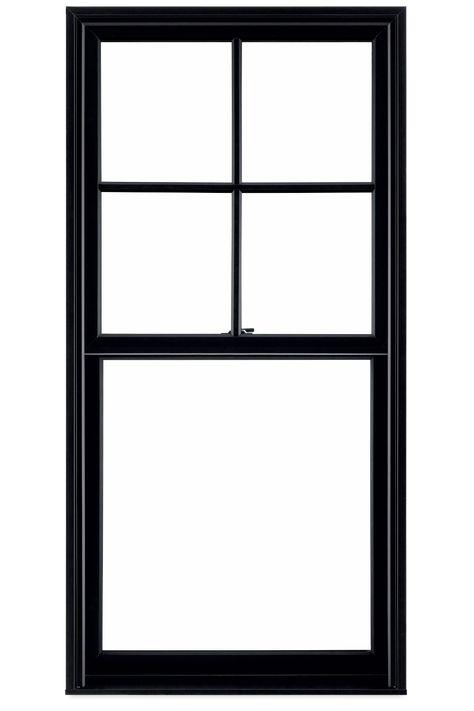 Black Double Hung Windows With Grids, Modern Windows And Doors, California Farmhouse, Chiropractic Office Design, Window Grids, Black Window Frames, Single Hung Windows, Museum Plan, Window Inserts