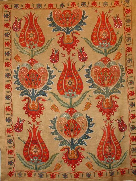 Ottoman tulip design amazing Brigitte Singh, Turkish Textiles, Art Chinois, Turkish Design, Tulip Design, Fabric Ottoman, Turkish Art, Indian Textiles, Art Japonais