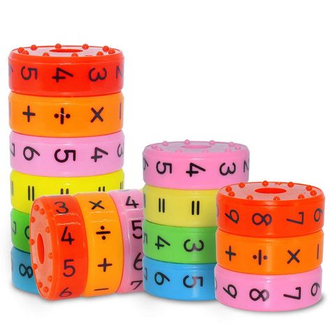 PRICES MAY VARY. ✎ BETTER FOR SMALL HANDS: Each magnet is 0.4 inches tall and 1.2 inches in diameter, makes the math teaching sets are easier for small hands to grasp and control. Give your children the benefit of learning with tools designed specifically for them (For children over 5 years old) ✎ MORE NUMBERS AND SYMBOLS: Each math learning kit includes ten of numbers (0-9) and five math symbols +, -, ×, ÷, =. With 24 premium size pieces, you'll have enough numbers and symbols for working multi Colorful Fridge, Teaching Math Facts, Math Symbols, Math Blocks, Math Operations, Math Toys, Math Learning, Montessori Preschool, Math Manipulatives