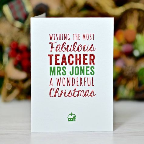 Christmas Card For Teacher Teacher Christmas Card, Christmas Card For Teacher, Wishes For Teacher, Christmas Card Wishes, Grandparents Card, Message For Teacher, Christmas Card Messages, Ideas For Teachers, Happy Holiday Cards