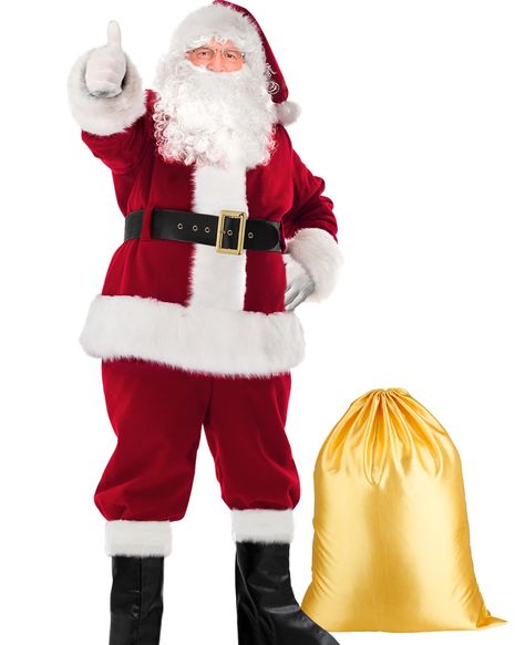 PRICES MAY VARY. 1. Quality material of santa claus costume for men santa costume: With the santa costume's high-quality materials of polyester velvet flannel, these adult santa costume will make you feel like the real. The fabric of the santa costume santa suit adults men is warm, soft for your body. Dress up the Santa Suit as Santa Claus now. SHEJIZE Santa Claus Costume for men are for those who want to spread holiday cheer. Get ready to bring joy and laughter to everyone in our santa costume Costume For Men, Santa Claus Costume, Santa Suit, Santa Costume, Santa Outfit, Santa Suits, Velvet Clothes, Body Dress, Mens Costumes