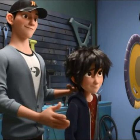 Tadashi and Hiro Hamada Tadashi Hamada And Hiro, Tadashi And Hiro, Funny Family Movies, Tadashi Hamada, City Of Heroes, Hiro Big Hero 6, I Love My Brother, Hiro Hamada, Drawing Cartoon Characters