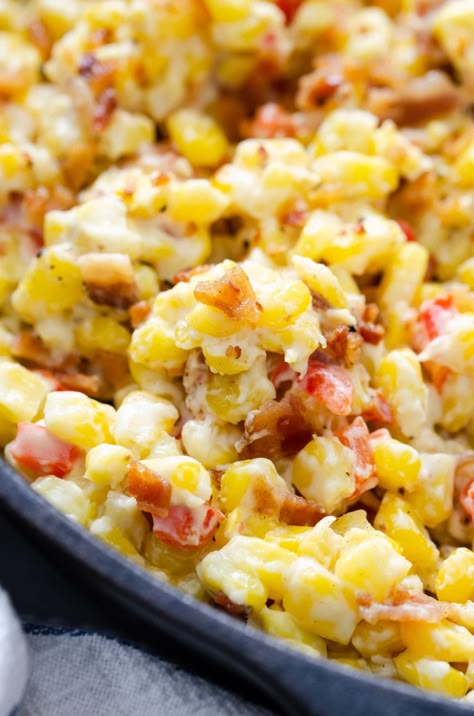 Potluck Sides, Best Corn Recipe, Bacon Corn, Corn Recipes Side Dishes, Cream Cheese Corn, Creamed Corn Recipes, Diner Ideas, Cheese Corn, Corn Dishes