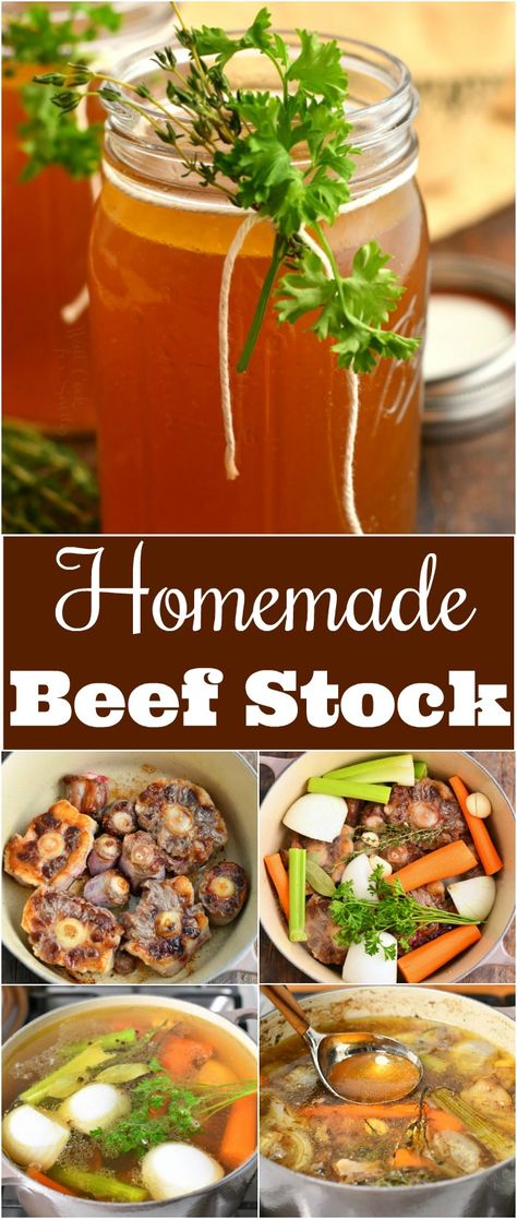 Beef Stock Recipe, Carrots Soup, Homemade Beef Stock, Beef Stock Recipes, Tomato Canning, Beef Soup Bones, Homemade Beef Broth, Soup Stock, Stock Recipes