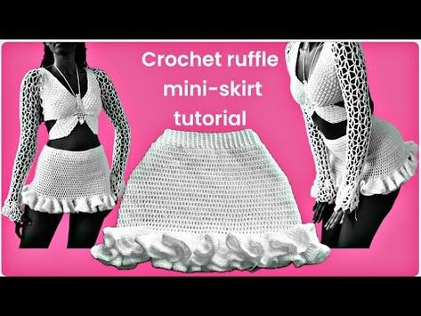 Ruffle Stitch Crochet, Mini Skirt Crochet Pattern, Crochet Skirt Pattern Free Tutorials, How To Crochet A Skirt Tutorial, Crochet Ruffle Skirt Free Pattern, Free Crochet Skirt Pattern, How To Crochet A Skirt, Free Crochet Skirt Patterns, Crochet Mini Skirt Pattern Free