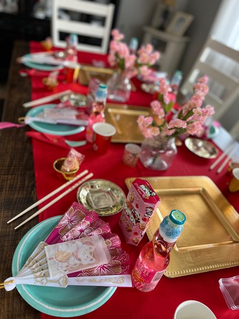 Japanese decor, Asian party favors, Asian table settings Japan Theme Birthday Party, Inuyasha Birthday Party Ideas, Ramen Dinner Party, Asian Inspired Birthday Party, Asian Party Games, Tokyo Party Theme, Japanese Bachelorette Party, Asia Theme Party, Japanese Inspired Birthday Party