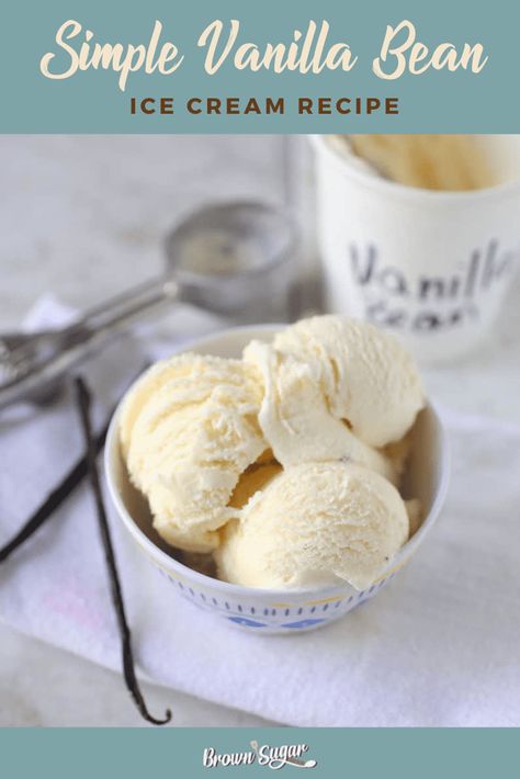 Treat yourself to a scoop of heaven with this easy homemade Simple Vanilla Bean Ice Cream Recipe. Made with real vanilla beans, it's a summer must-try! #icecream #vanillaicecream Vanilla Bean Ice Cream Recipe, Homemade Vanilla Ice Cream Recipe, Make Homemade Ice Cream, Fake Ginger, Best Vanilla Ice Cream, Ice Cream Recipes Machine, Bean Ice Cream, Vanilla Ice Cream Recipe, Ice Cream Maker Recipes