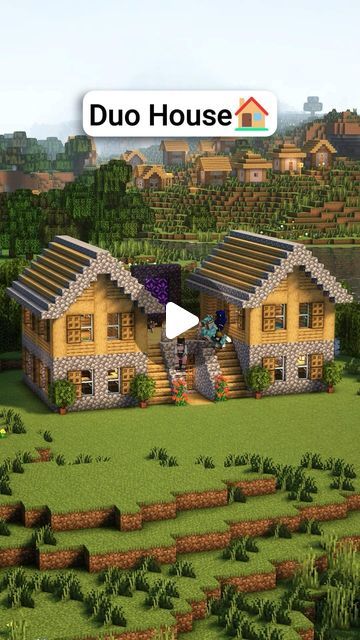 Hibouk Yt on Instagram: "Minecraft Duo House 🏠  Follow HIBOUK and CUTYCUBES on Tiktok/Youtube 💙  #minecraft #minecraftbuilds #minecrafttutorial #minecraftbuildings" Minecraft Compound, Duo Minecraft Houses, Duo House Minecraft, Stone House Minecraft, Minecraft Duo House, 2 Player Minecraft House, Youtube Minecraft, Sand House, Minecraft Houses Survival