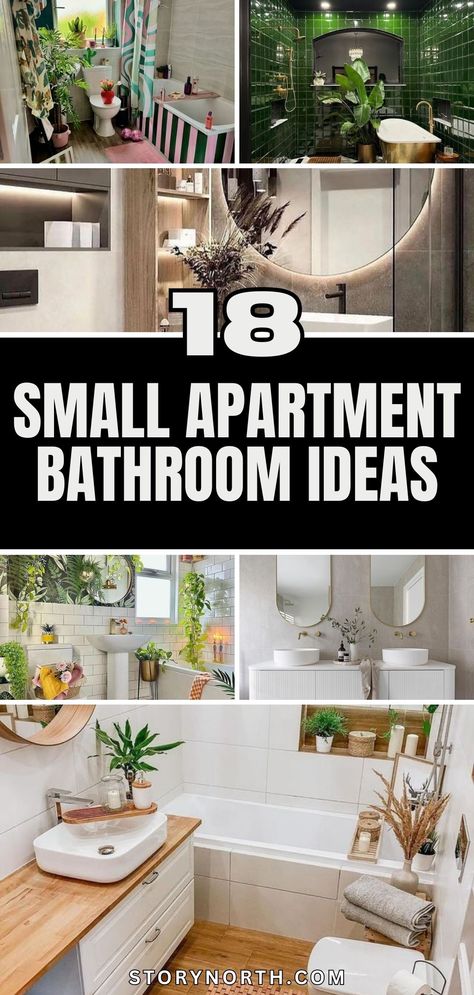 Save this pin for trendy and space-saving bathroom ideas for small apartments! Discover creative ways to enhance your bathroom decor with these stylish tips. #SmallApartment #BathroomIdeas #HomeDecor #InteriorDesign Tiny Apartment Bathroom, Small Apartment Bathroom Decor Ideas, Small Apartment Bathroom Ideas, Apartment Bathroom Organization, Apartment Bathroom Design, Apartment Bathroom Ideas, Small Apartment Bathroom, Modern Small Bathrooms, Space Saving Bathroom