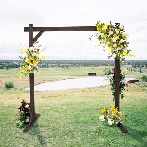 PRICES MAY VARY. Wooden Backdrop Stand Rustic and ravishing at the same time, our heavy duty wooden arches are a perfect backdrop choice for all festive occasions. Crafted from tough, premium quality wood in retro square shape, this wooden arch will teleport you and your invitees to the land of joy and jubilancy. Perfect for weddings, showers, birthdays, anniversaries, and commercial events.  Square Wedding Arch Square in shape and sturdy in formation, this robust frame can be used to create mes Wooden Backdrop Stand, Square Wedding Arch, Wooden Wedding Arches, Geometric Backdrop, Wooden Backdrop, Wooden Backdrops, Wedding Arch Rustic, Rustic Style Wedding, Photography Backdrop Stand