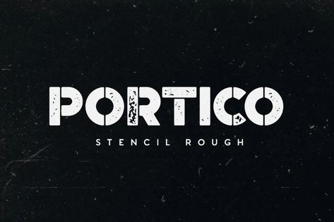 Portico Stencil Rough by MehmetRehaTugcu on Envato Elements Font Graphic Design, Stencil Logo, Decorative Fonts, Alphabet Symbols, Store Design Boutique, Stencil Font, Font Graphic, Letter Stencils, Creative Fonts