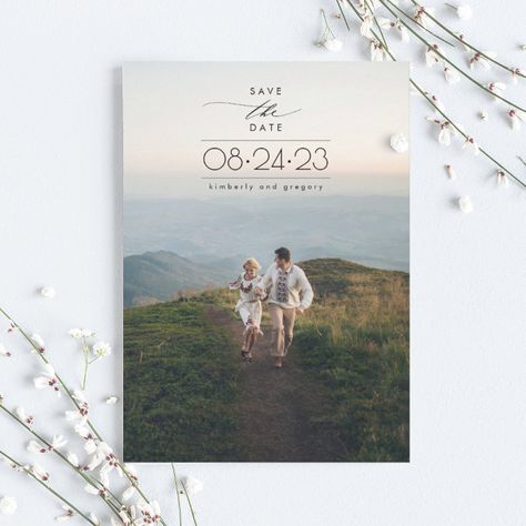 Picture Minimalist, Safe The Date, Couples Picture, Minimalist Save The Date, Wedding Announcement Cards, Photo Layout, Unique Save The Dates, Date Photo, Save The Date Photos