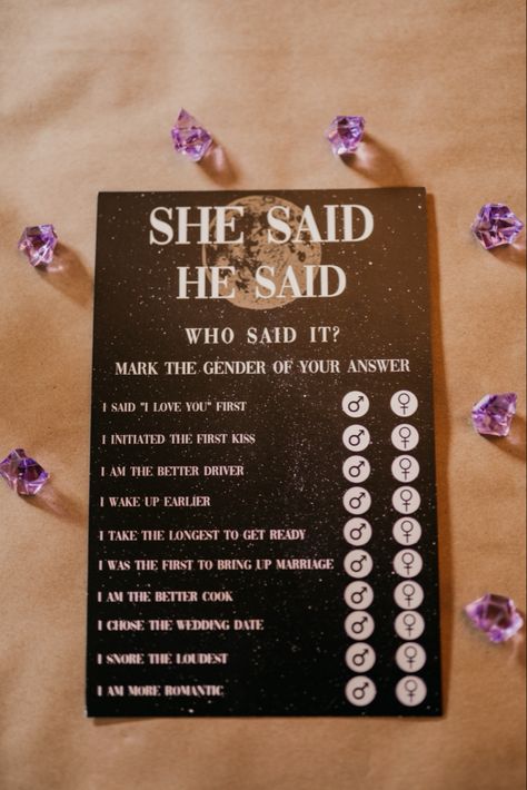 Horoscope Bachelorette Party, Starry Night Bridal Shower Theme, Gothic Bridal Shower Games, Goth Wedding Shower Ideas, Galaxy Bridal Shower Ideas, Tarot Bridal Shower Ideas, Celestial Bridal Shower Ideas, Zodiac Bridal Shower Theme, Moon And Stars Bridal Shower Ideas