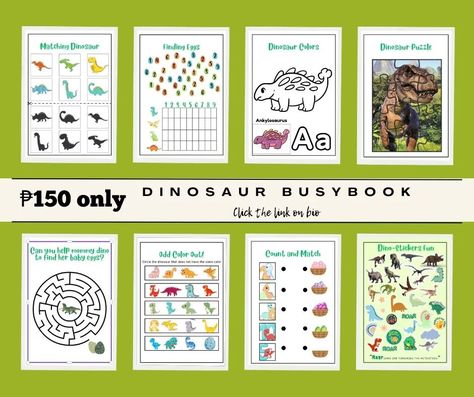 Make your kids busy with our Dinosaur busy book. ₱150 only - editable canva template - master Resell right CLICK THE LINK ON BIO Ig: @joycedigitally Tiktok: @luciafinds Email: ladyjoyce.biz@gmail.com Busy Book Idea Canva, Busy Book Ideas Digital, Busy Book Ideas, Dinosaur Busy Book, Bio Ig, Busy Books, Hustle Ideas, Book Template, Busy Book