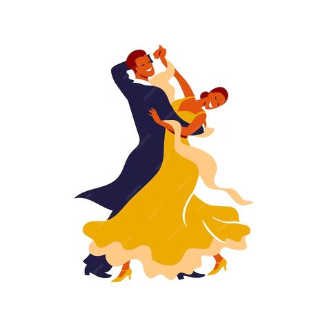 Premium Vector | Ballroom couple dancing waltz on tournament Ballroom Couple, Dancing Waltz, Waltz Dance, Ballroom Dancing, Couple Dancing, Waltz, Ballroom, Premium Vector, Graphic Resources