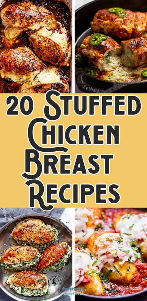 Unleash a world of flavor with our top 20 stuffed chicken breast recipes! Perfect for weeknight dinners or special occasions, these dishes are sure to impress. From creamy spinach to tantalizing sun-dried tomatoes, explore a variety of fillings that will turn the ordinary into the extraordinary. Stuffed Chicken Parmesan, Spinach Artichoke Stuffed Chicken Breast, French Onion Stuffed Chicken and More. Chicken Breast Recipes Stuffed, Grilled Stuffed Chicken, Stuffed Chicken Parmesan, Stuffed Chicken Breast Recipes, Healthy Stuffed Chicken, Baked Stuffed Chicken, Chicken Delight, Grilled Chicken Breast Recipes, Artichoke Stuffed