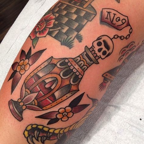 Love potion number 9 #matthouston #gastowntattoo #traditional #tattoo #lovepotion #9 Love Potion Tattoo, Potion Tattoo, Traditional Tattoo Arm, Love Potion Number 9, Love Potion, Number 9, Dark Tattoo, Skin Art, Traditional Tattoo