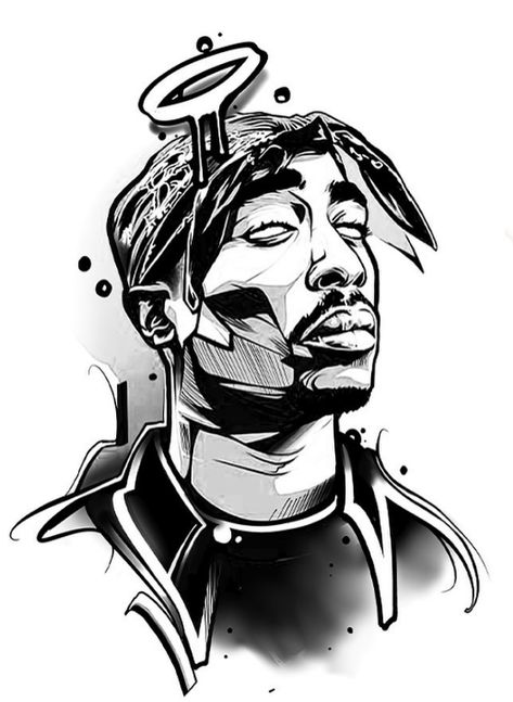 2pac Tattoos, Tupac Tattoo, Hip Hop Tattoo, Black People Tattoos, 2pac Art, Tupac Art, Arte Hip Hop, Arte Cholo, Hip Hop Artwork