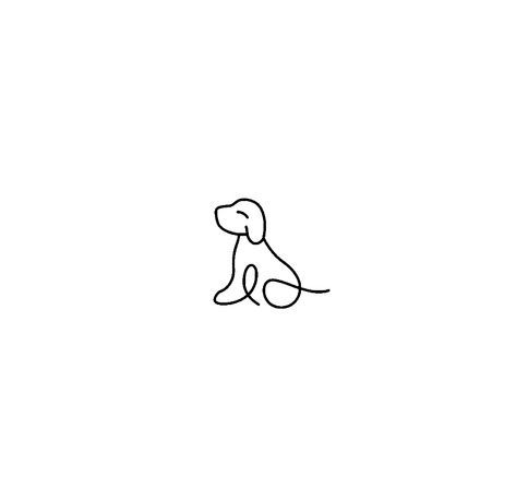 Aesthetic Animal Doodles, Cute Small Dog Drawing, Line Drawing Dog Tattoo, Cute Dog Tattoos Small, One Line Dog Tattoo, Doodle Dog Tattoo, Line Art Dog Tattoo, Dog Line Tattoo, Tiny Dog Tattoo