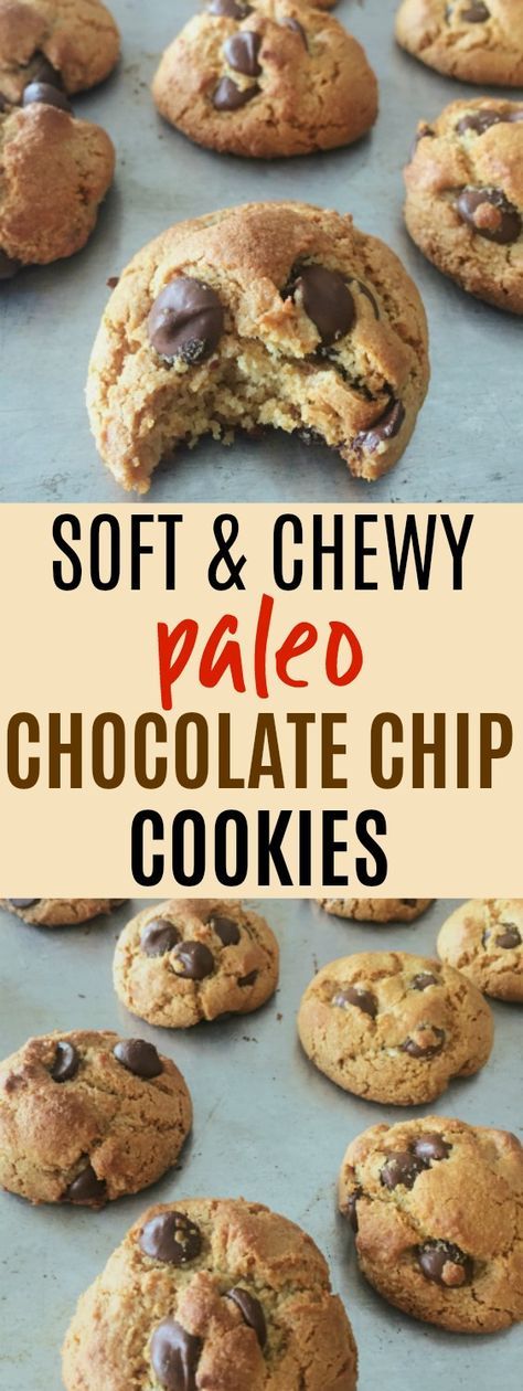 These paleo chocolate chip cookies are THE BEST! I love that they're gluten-free, grain-free, dairy-free, and refined sugar free. They're made with almond flour and sweetened with honey! Plus they're super easy to make and I already had all the ingredients on hand! They're soft and chewy and absolutely delicious! Definitely pinning! #paleo #grainfree #glutenfree #dairyfree Nutritional Healing, Paleo Chocolate Chip Cookies, Paleo Snack, Dessert Sans Gluten, Bolo Fit, Paleo Cookies, Paleo Baking, Paleo Sweets, Paleo Desserts