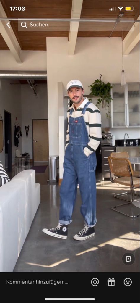 Mens Overalls Outfits, Overalls Outfit Men, 90s Outfit Men, Men In Overalls, Men Overall, Overalls Outfits, Work Overalls, Oc Outfits, 80s Men