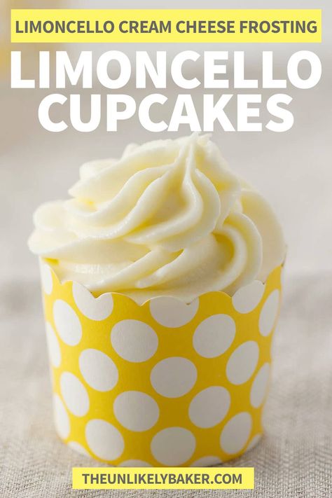 Try these soft and moist lemon limoncello cupcakes filled with decadent lemon curd and topped with luxurious limoncello cream cheese frosting. They’re a lemon lover’s dream. Perfect for spring, summer, birthdays, showers and more. Limoncello Cupcakes, Cupcake Recipes Unique, Limoncello Recipe, Cupcakes Filled, Lemon Cream Cheese Frosting, Unique Cupcakes, Lemon Cream Cheese, Lemon Dessert Recipes, Lemon Cupcakes