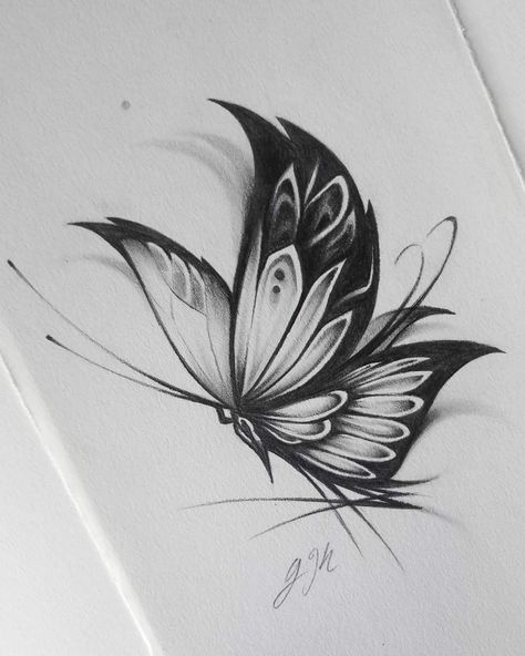 Sketches Of Butterfly, Unique Butterfly Drawing, Butterfly Sketch Tattoo, Water Butterfly, Butterfly Sketch, Pencil Drawing Images, Drawing Water, Weird Drawings, Chicano Style Tattoo