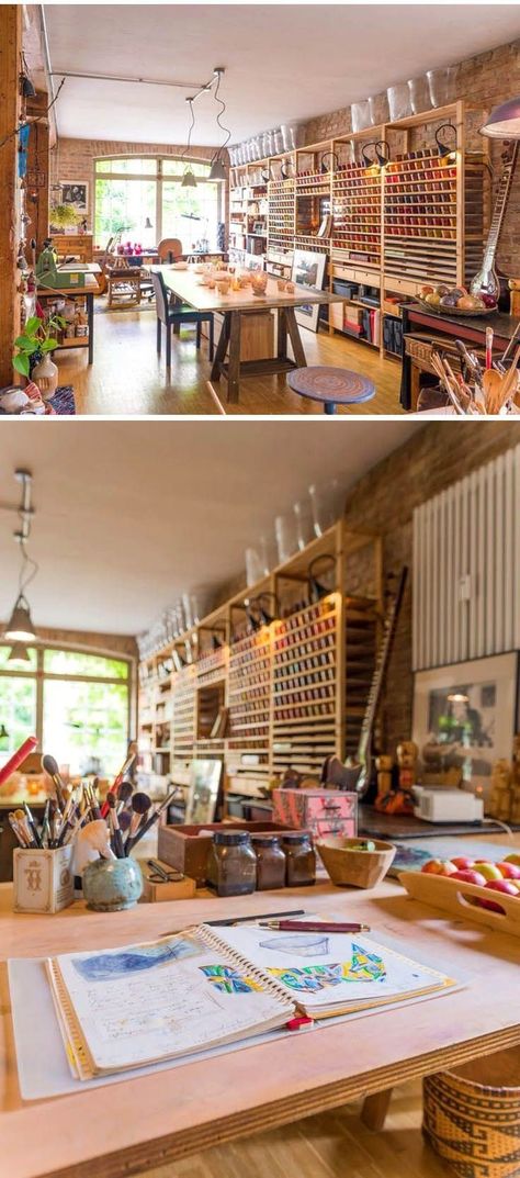 Home Art Studios, Potsdam Germany, Art Studio Space, Art Studio Organization, Art Studio Room, Art Studio Design, Artistic Space, Art Studio At Home, Studio Organization