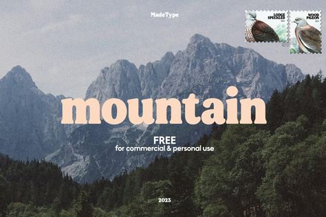 MADE Mountain | FREE Font on Behance Mountain Shop Design, Hiking Design Graphic, Retro Mountain Aesthetic, Free Vintage Font, Outdoorsy Font, Nature Typography Design, Outdoor Brand Design, Outdoor Fonts, Earthy Fonts