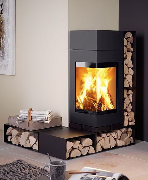 Design Camino, Dream Fireplace, Wood Burning Fireplace Inserts, Solid Fuel Stove, Wood Heater, Into The Wood, Pellet Stove, Corner Fireplace, Stove Fireplace