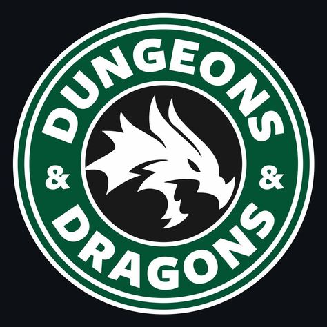 Dungeons And Dragons Logo Art, Dungeons And Dragons Images, Starbucks Logo Art, Dnd Logo, Dungeons And Dragons Logo, Sleeping Dragon, Dungeons And Dragons Art, Iced Mocha, Mocha Latte