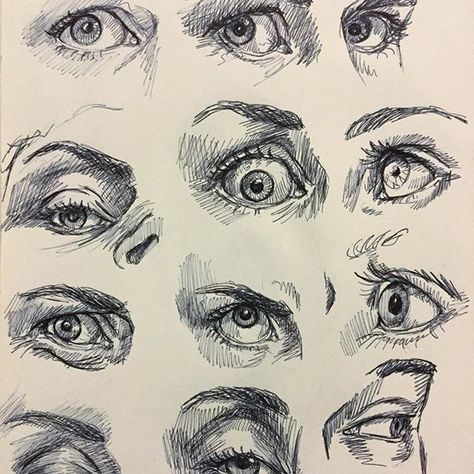 Some much needed eye studies drawing mostly my eyes from a mirror with a couple side views I found online. #drawing #sketchbook #sketch #eyestudy #pen Eye Studies, Studies Drawing, Eye Study, Realistic Eye Drawing, Eye Sketch, Anatomy Sketches, Drawing Sketchbook, Drawing Studies, 인물 드로잉