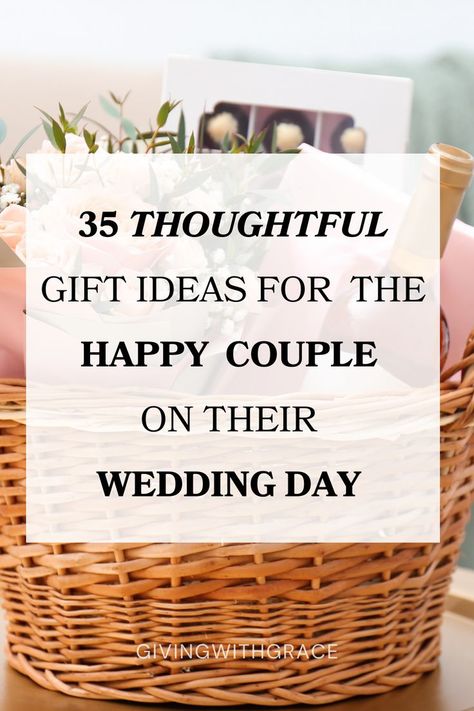 35 thoughtful gift ideas for the happy couple on their wedding day Wedding Night Gift Basket, Wedding Night Gift, Last Minute Wedding Gifts, Cute Bridal Shower Gifts, Best Friend Wedding Gifts, Cheap Wedding Gifts, Sentimental Wedding Gifts, Gift Ideas For Couples, Unique Engagement Gifts