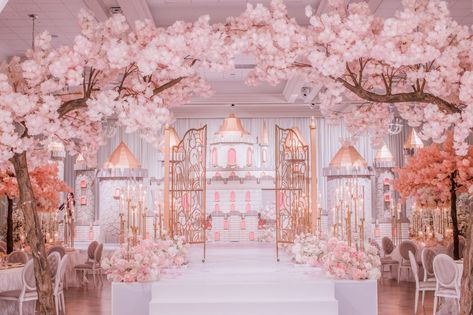 #wedluxe #wedluxemagazine #wedding #planning #design #cherryblossom #toronto #fairytale #pink #fleurweddingsinc Tree Centerpieces Wedding, Cherry Blossom Wedding Decor, Blossom Tree Wedding, Cherry Blossom Wedding Theme, Cherry Blossom Party, Cherry Blossom Decor, Sakura Wedding, Artificial Cherry Blossom Tree, Cherry Blossom Theme