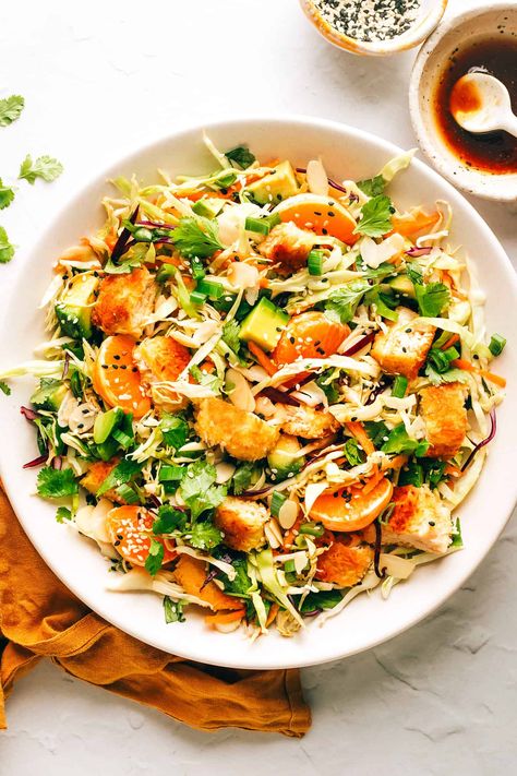 Coconut Chicken Salad, Crispy Coconut Chicken, Coconut Salad, Crispy Chow Mein Noodles, Sesame Vinaigrette, Coconut Crusted Chicken, Resep Salad, Gimme Some Oven, Chicken Salad Recipe