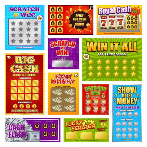 Ticket Template Free, Lotto Tickets, Scratch Off Tickets, Scratch Off Cards, Ticket Design, Off Game, Ticket Template, Set Game, Lottery Tickets